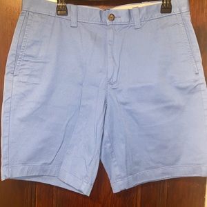 Mens 33 J.CREW Shorts Chino 9" inseam Garment Dye classic cotton BLUE